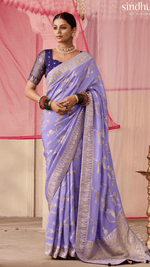 LAVENDER DOLA SILK SAREE - Kimora.in