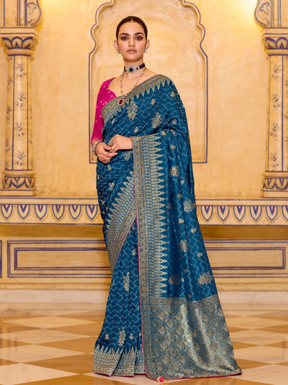 Neerla Silk Banarasi Saree In Blue