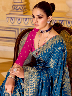 Neerla Silk Banarasi Saree In Blue
