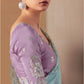 Light Blue Fancy Fabric Saree with Thread & Sequin Work and Lavender Blouse