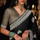 Dark Pearl Premium Tissue Saree In Black