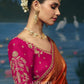 Mrinalini Weaving Handcrafted Saree In Orange