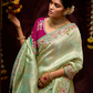 Sea Green Banarasi Silk Saree With Havy Work