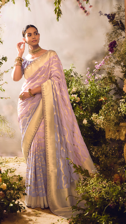The Golden Lavender Serenade: A Dream Woven in Silk