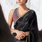 Noir Swan Black Soft Shimmer Tissue Silk Saree