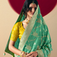 Mint Green Weaving Banarasi Saree with Yellow Blouse – Traditional Festive Wear