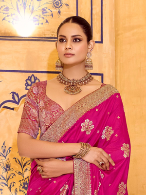 Gulnaaz Silk Banarasi Saree In Pink