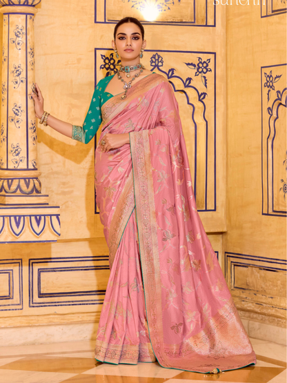 Parnika Silk Banarasi Saree In Pink