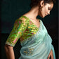 ICE BLUE DESIGNER ORGANZA SAREE- A VISION OF TRANQUIL BEAUTY