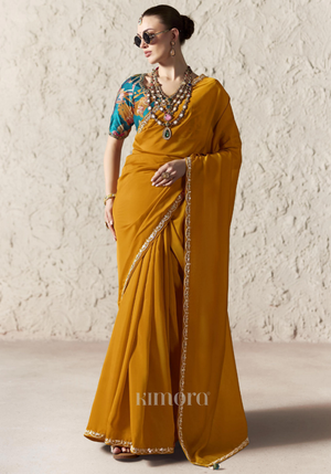 Surkhika Soft Silk Saree Orange Brown