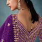 Purple Embroidery Georgette Saree with Designer Blouse
