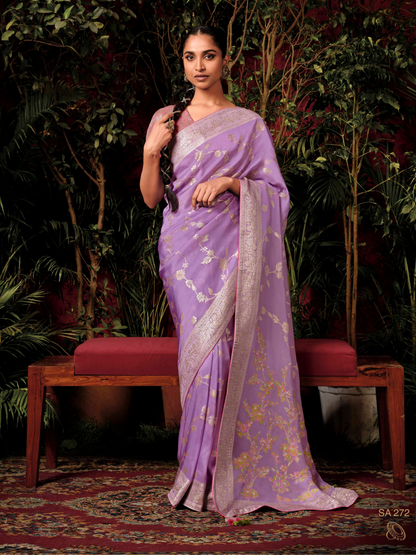 Purple Silk Saree – By Kimora