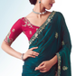 Teal Silk Saree Partywear Saree