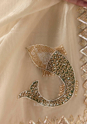 Koi Champagne Soft Silk Saree