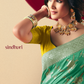 Mint Green Weaving Banarasi Saree with Yellow Blouse – Traditional Festive Wear