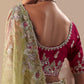 Light Green Fancy Fabric Saree with Thread & Sequin Work and Maroon Blouse
