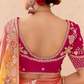 Shaded Peach, Orange & Yellow Tussar Silk Saree