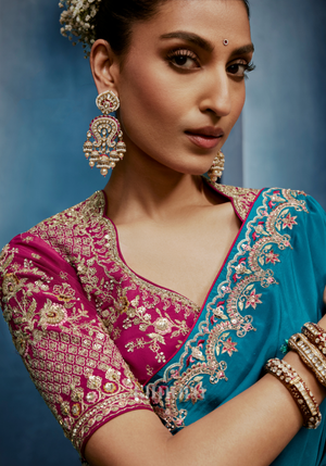 Neelratna Crepe Silk Saree Blue
