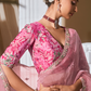 Light Pink Organza Saree with Multi Sequins Work