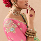 Shaded Green & Aqua Tussar Silk Saree