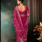 Pink Fancy Silk Saree with Gold Thread Embroidery and Matching Blouse