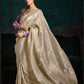The Beige Designer Organza Saree: Effortless Elegance for Every Occasion