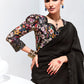 Black Saree with Floral Embroidered Blouse