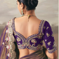 Purple Art Silk Saree with Heavy Embroidered Border