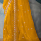 Yellow Embroidery Georgette Saree with Designer Blouse