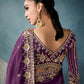Purple Heavy Embroidery Saree with Blouse