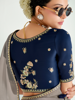 Royel Blue Shade Organza Saree
