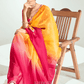 Noor Uday Organza Tissue Saree In Red And Yellow