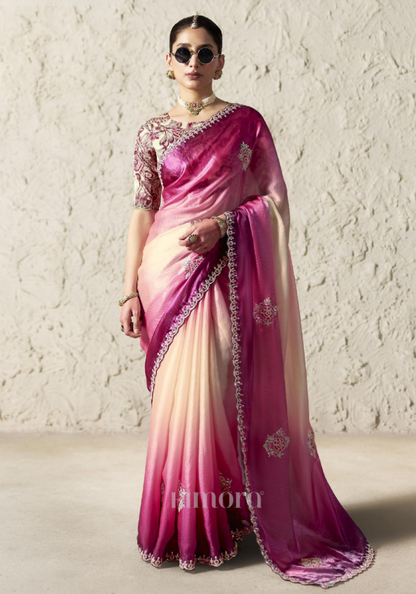 Madhulika Soft Silk Saree Pink Ombré