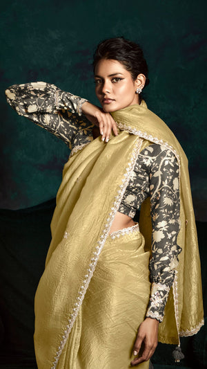Yellow Designer Organza Saree: Effortless Elegance for Every Occasion