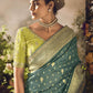 TEAL BLUE BANARASI ZARI TISSUE SAREE – A DREAMY DRAPE BY KIMORA - Kimora.in