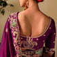 Wine Soft Silk Saree With Heavy Embroidery & Designer Blouse