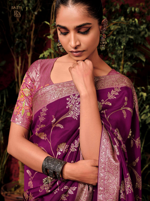 Royel Wine Silk Saree By Kimora