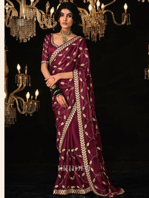 Kiyana Soft Silk Saree In maroon