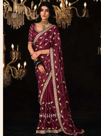 Kiyana Soft Silk Saree In maroon