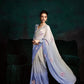Trendy Sky Blue Shade Organza Saree with Designer Blouse