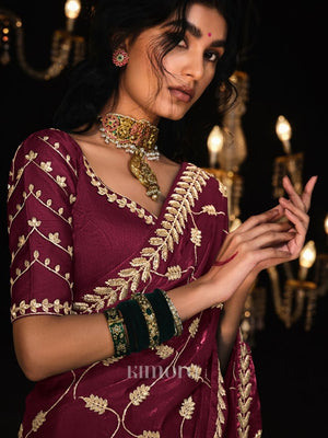 Kiyana Soft Silk Saree In maroon