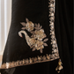 Black Organza Saree with Multi Sequins Work & Black Floral Print Blouse – Kimora