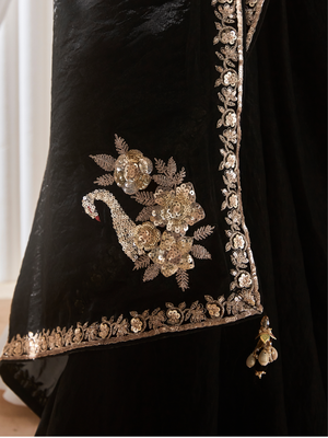 Rangriti Organza Silk Saree In Black