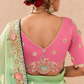Shaded Green & Aqua Tussar Silk Saree