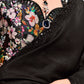 Black Saree with Floral Embroidered Blouse