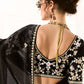 Royal Black Organza Saree with Black Embroidered Blouse – A Symphony of Power and Grace  Meta Description: