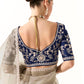 Royal Grey Saree with Blue Blouse – Where Elegance Meets Fresh Charm