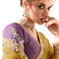 Mustard Tissue Silk Saree with Sequin Embellishments & Purple Embroidered Blouse