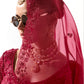 Red Silk Saree with Matching Blouse