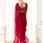 Red Silk Saree with Matching Blouse